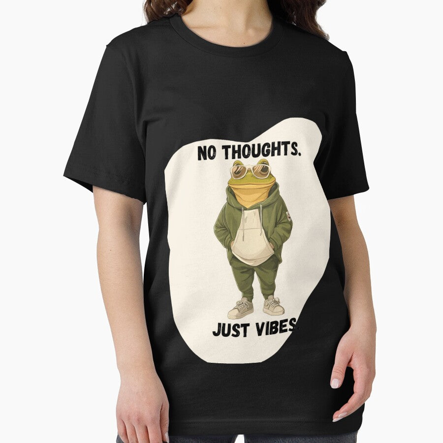 Cool Frog Meme – No Thoughts Just Vibes Cartoon Frog Aesthetic by MiraLumeStudio T-Shirts, Hoodie, Sweatshirt (Image 2)
