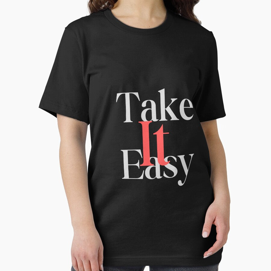 Take It Easy – Minimal Aesthetic Quote Tee by EcoArtTees Hoodie, Sweatshirt | BlankRebels.com (Image 2)