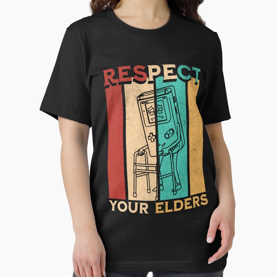 Retro Vintage Respect Your Elders Gamer Gaming Console by UniTeeCo T-Shirts, Hoodie, Sweatshirt | BlankRebels.com (Image 2)