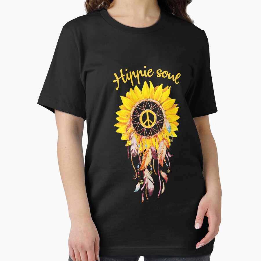 Hippie Soul With Dreamcatcher Sunflower Peace Sign by shannange T-Shirts, Hoodie, Sweatshirt | BlankRebels.com (Image 2)