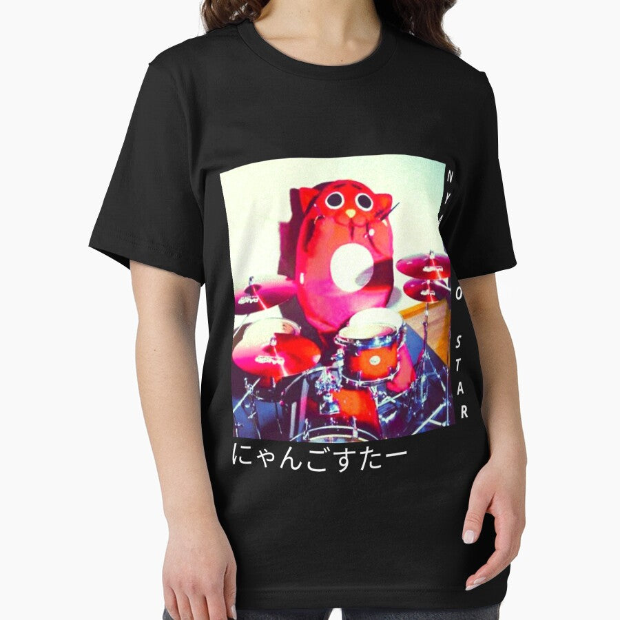 Nyango Star Vintage drummer, cat mascot by UrbanVon T-Shirts, Hoodie, Sweatshirt | BlankRebels.com (Image 2)