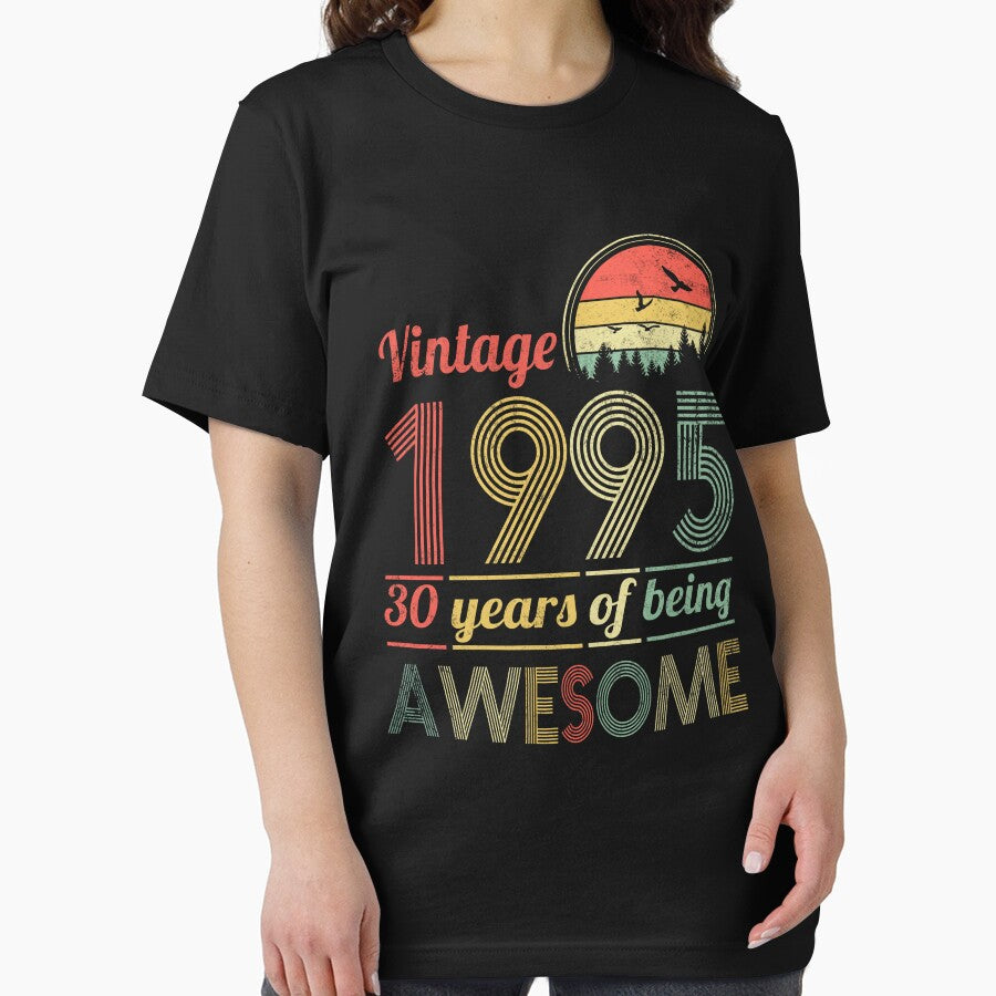 Vintage 1995 Retro 30th Birthday Gift Idea Retro Distressed Design by FernaRoje T-Shirts, Hoodie, Sweatshirt (Image 2)