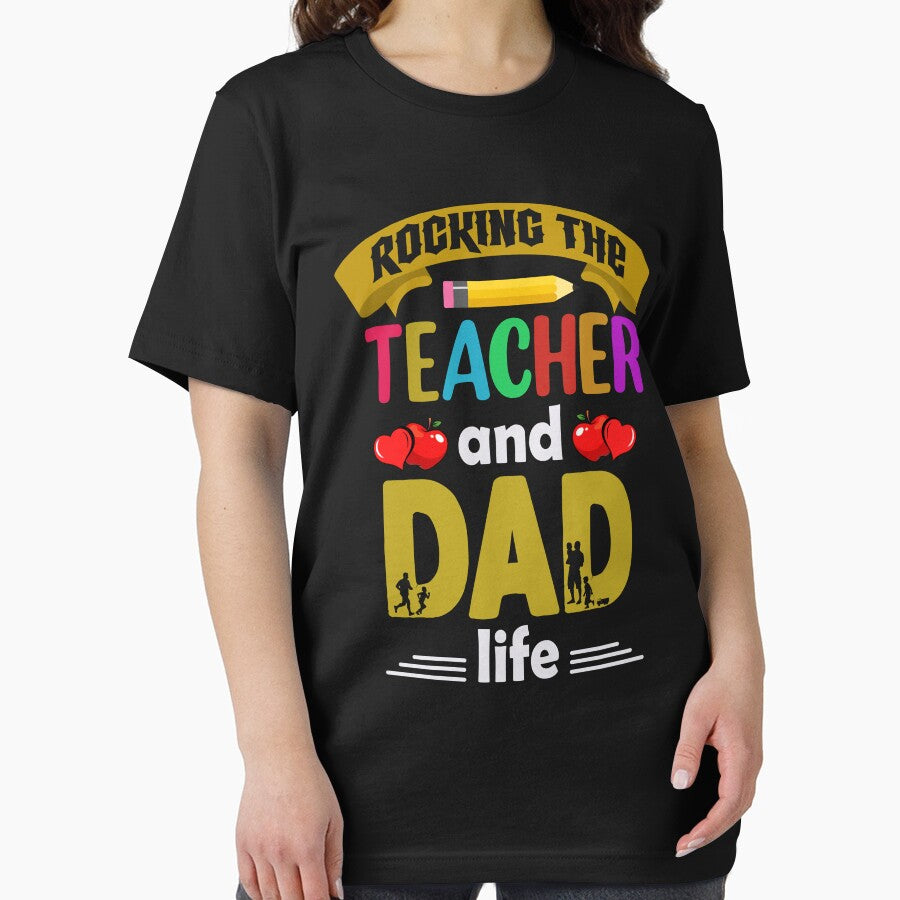 Rocking The Teacher And Dad Life Retro by livasyczosek3 T-Shirts, Hoodie, Sweatshirt | BlankRebels.com (Image 2)
