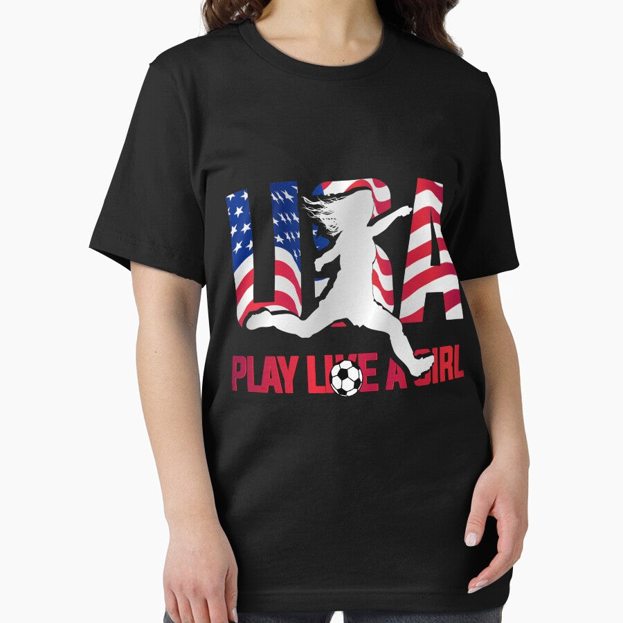 USA Play Like A Girl Soccer Soccer Girls / Women by Lenny Stahl