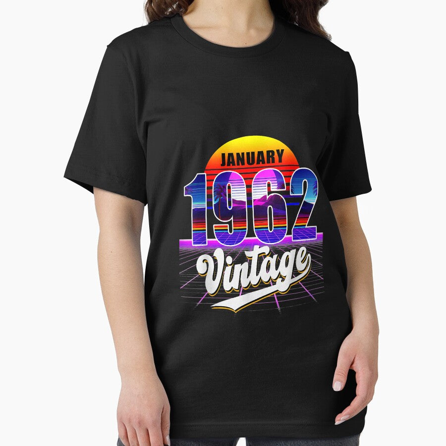 January 1962 Retro 59th Birthday Vaporwave 50's Style by AnitaJGreenspan T-Shirts, Hoodie, Sweatshirt (Image 2)