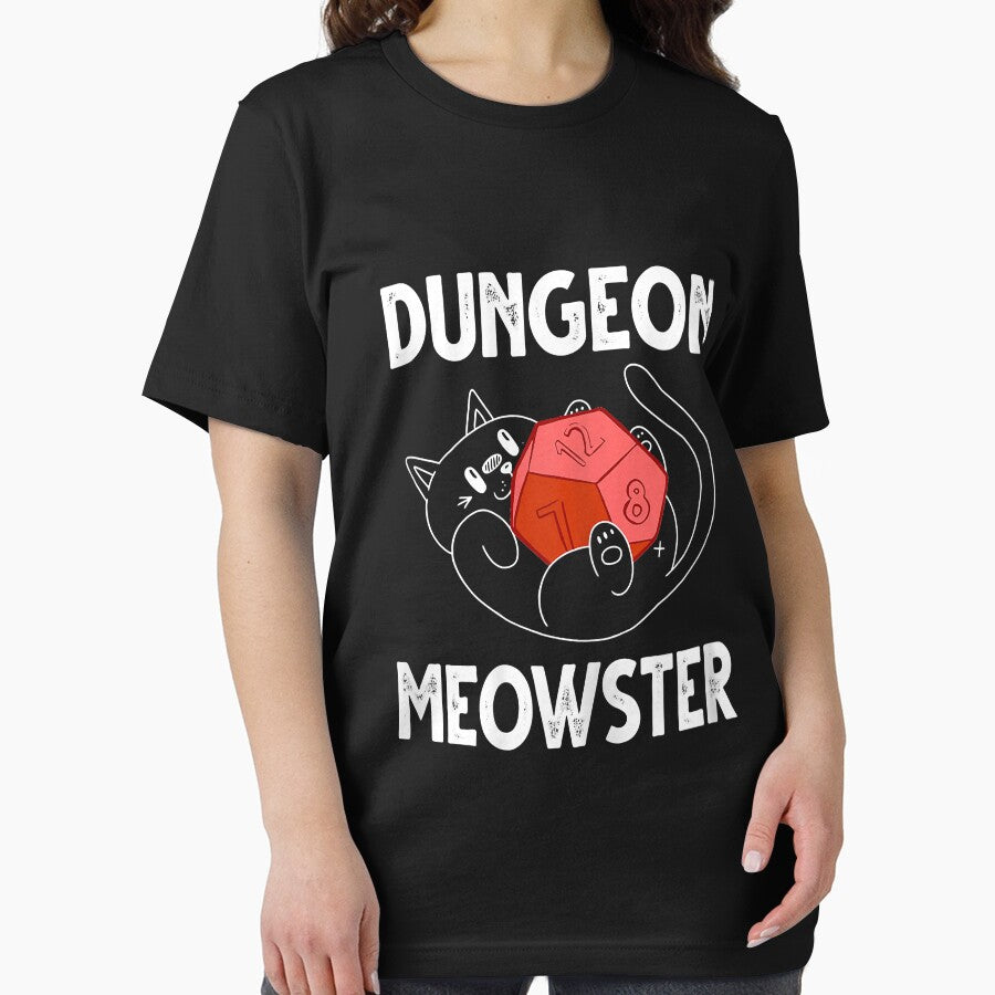 Womens Dungeon Meowster Gamer Geek Cat Lover Introvert T-Shirt by ambersomar