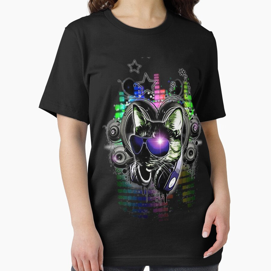 HOUSE CAT (Rainbow DJ Kitty) Classic T-Shirt Classic T-Shirt by traceyk3cch Hoodie, Sweatshirt | BlankRebels.com (Image 2)