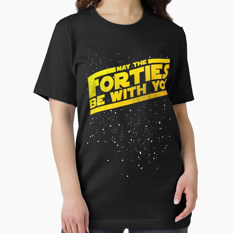 May The Forties Be With You Vintage 40Th Birthday Distressed Star Illustration by ScottieBode T-Shirts, Hoodie,... (Image 2)