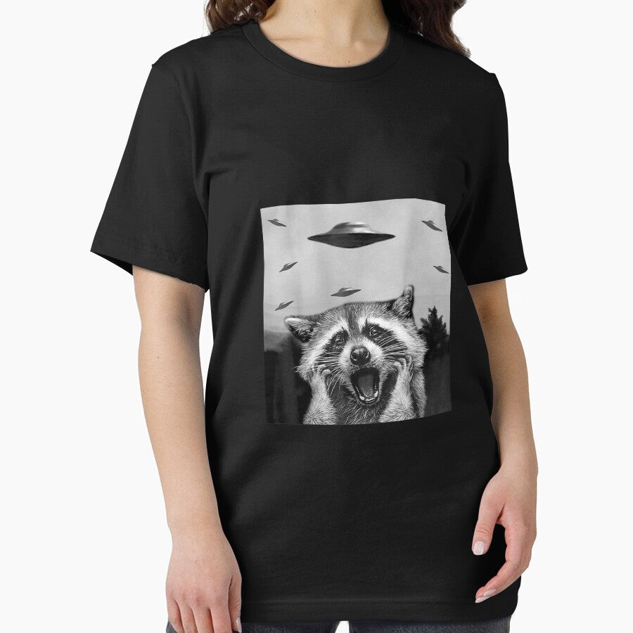 Alien UFO Funny Raccoon Stuffed Animal T-Shirts, Hoodie, Sweatshirt