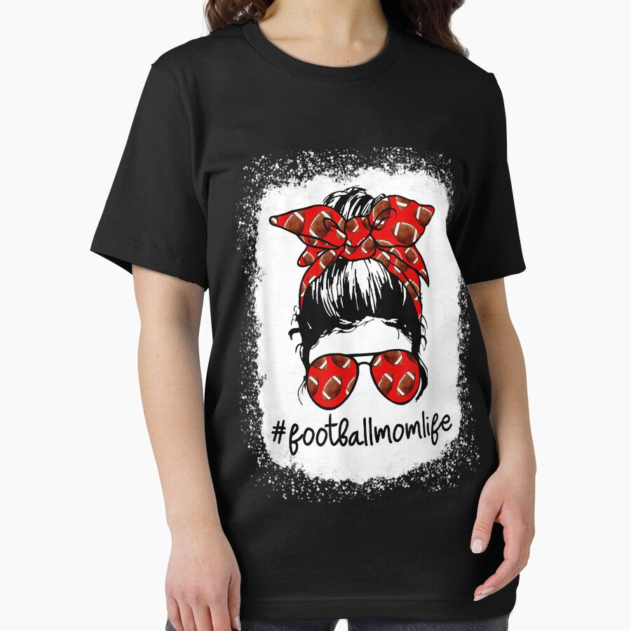 Bleached Football Mom Life Messy Bun Football Player Mom by KenDavid T-Shirts, Hoodie, Sweatshirt | BlankRebels.com (Image 2)