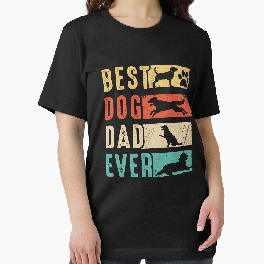 Vintage Best Dog Dad Ever Retro Fathers Day Dog Lovers by AdamhollandShop T-Shirts, Hoodie, Sweatshirt (Image 2)