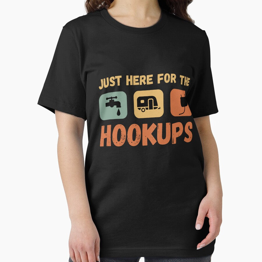 Just Here For The Hookups Funny Camping Lover Camper RV by Micro-dose T-Shirts, Hoodie, Sweatshirt (Image 2)
