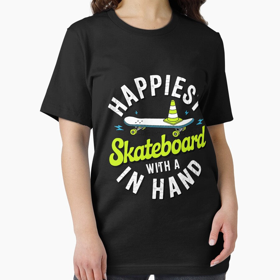 Happiest Skateboard Skateboarding Enthusiast Board Skating by Idarmotar T-Shirts, Hoodie, Sweatshirt (Image 2)