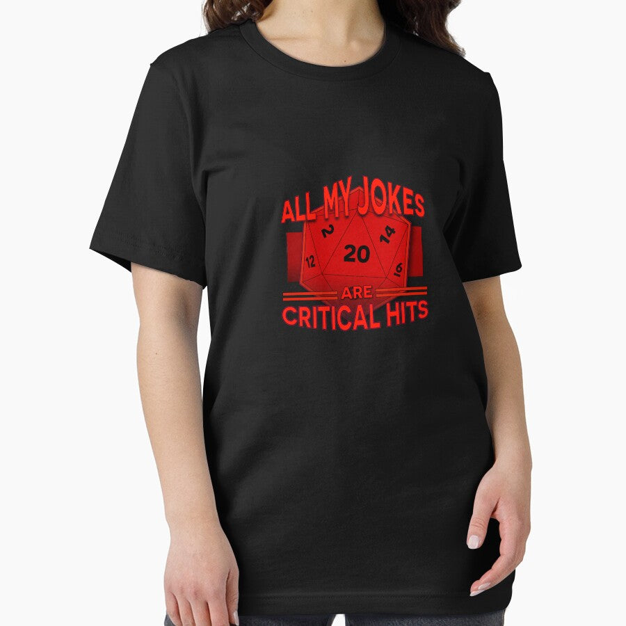 All My Jokes Are Critical Hits, Dad Joke Gift Shirt (Image 2)