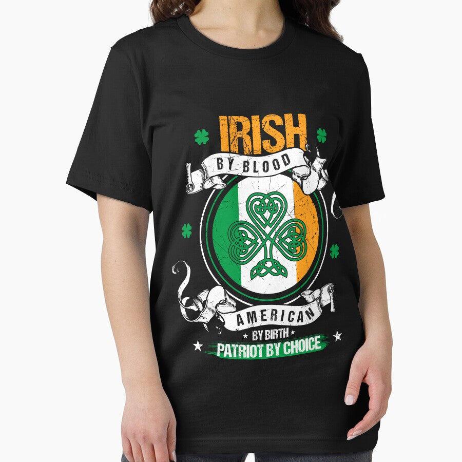 Irish By Blood Casual Men Women St. Patrick's Day T Shirts by q4success Hoodie, Sweatshirt | BlankRebels.com (Image 2)