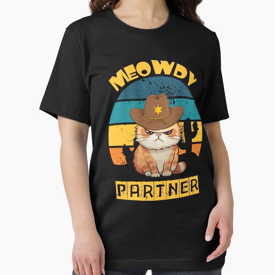 Meowdy Partner Cowboy Cat Vintage - Funny Cute Cat Lovers by ZACK ART T-Shirts, Hoodie, Sweatshirt (Image 2)
