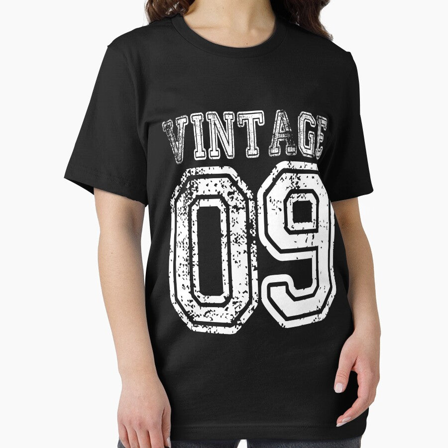 Vintage 09 2009 T-shirt Birthday Gift Age Year Old Boy Girl Cute Funny Man Woman Jersey Style by arcadetoystore... (Image 2)