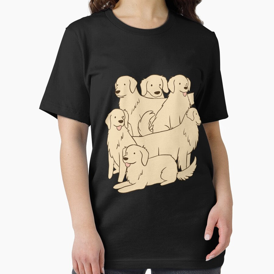 Cute Golden Retrievers dogs cartoon illustration by Yarafantasyart T-Shirts, Hoodie, Sweatshirt | BlankRebels.com (Image 2)