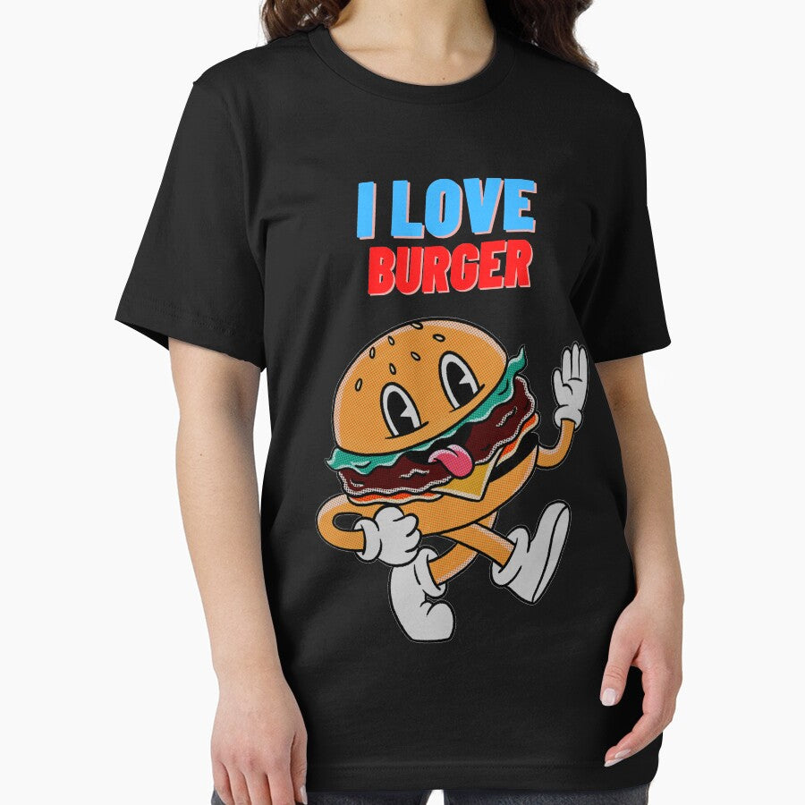 I Love burger, Burger, food, cartoon, cartoon burger, funny by K-BOSS T-Shirts, Hoodie, Sweatshirt (Image 2)
