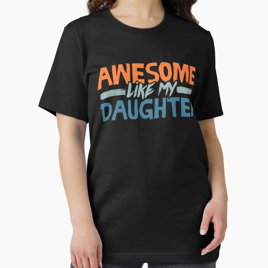 Awesome Like My Daughter Funny Fathers Mothers Vintage by Dolphin Graphic T-Shirts, Hoodie, Sweatshirt (Image 2)