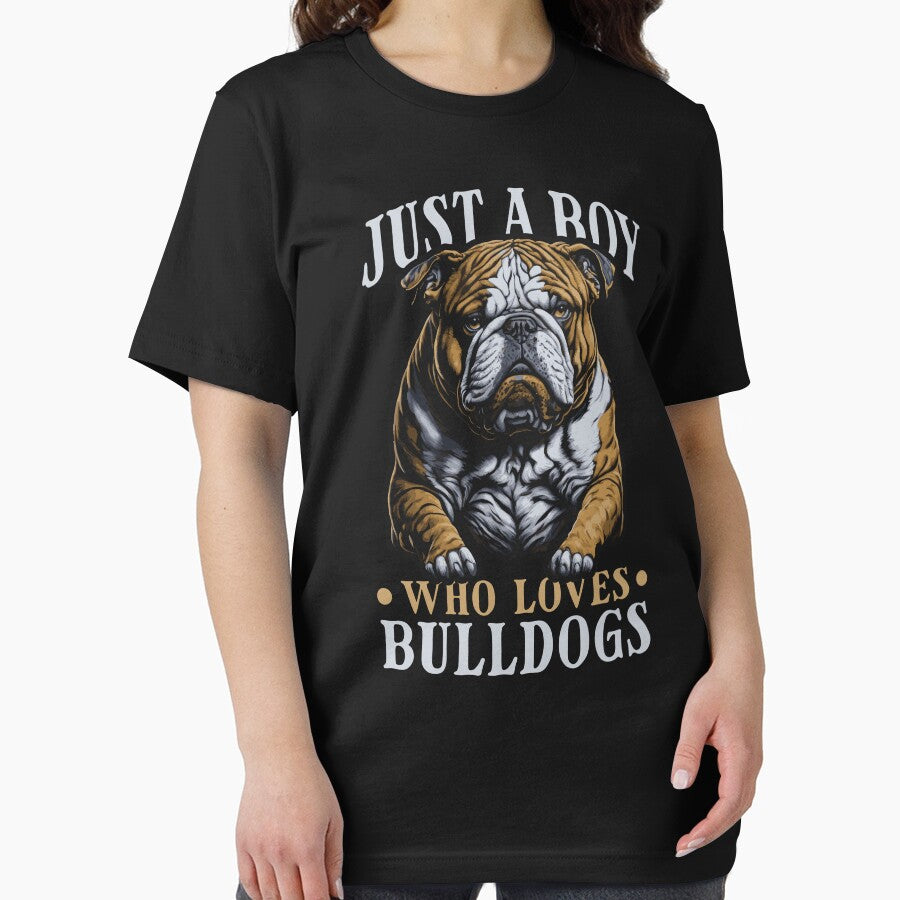 Dog Lover Dog Owner Pet Animal Just A Boy Who Loves Bulldogs by DrawHandArt T-Shirts, Hoodie, Sweatshirt (Image 2)