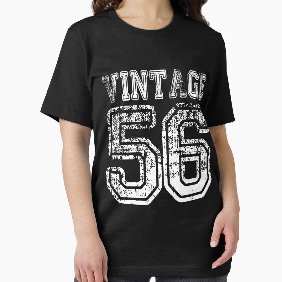 Vintage 56 2056 1956 T-shirt Birthday Gift Age Year Old Boy Girl Cute Funny Man Woman Jersey Style by... (Image 2)