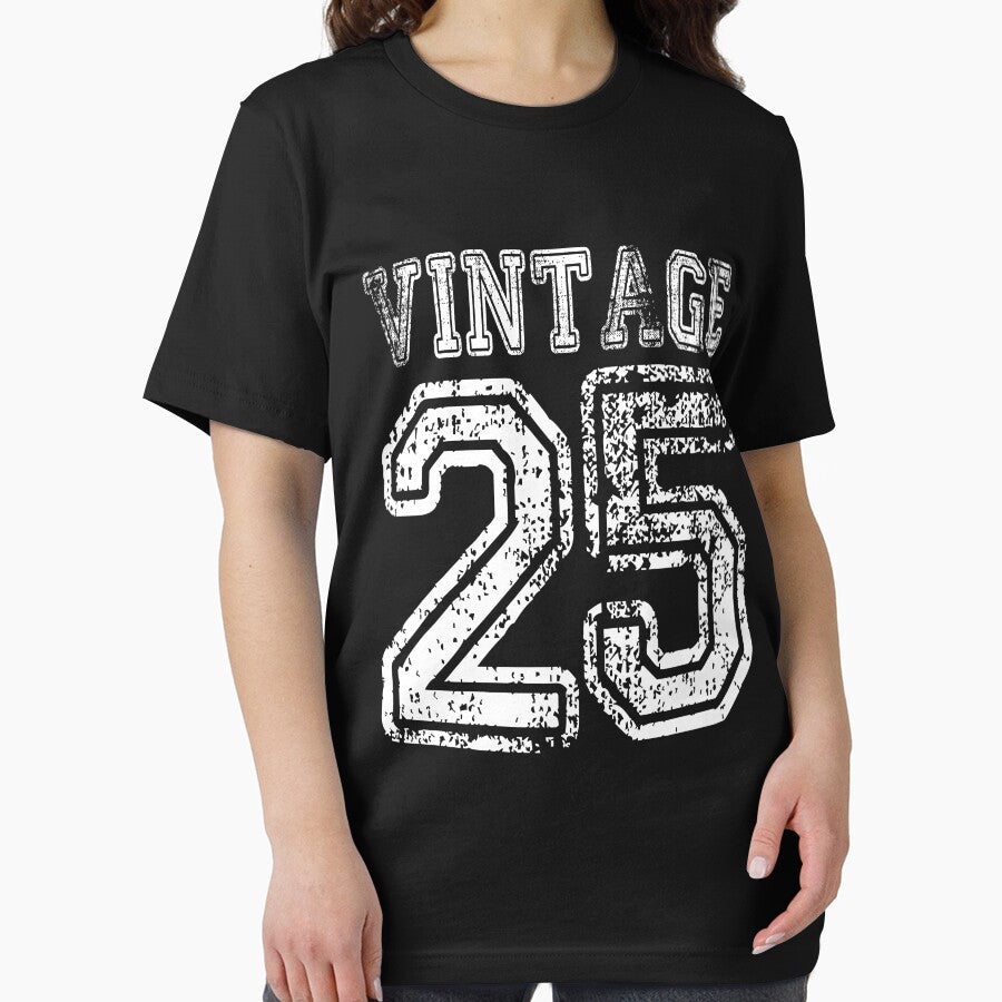 Vintage 25 2025 1925 T-shirt Birthday Gift Age Year Old Boy Girl Cute Funny Man Woman Jersey Style by... (Image 2)