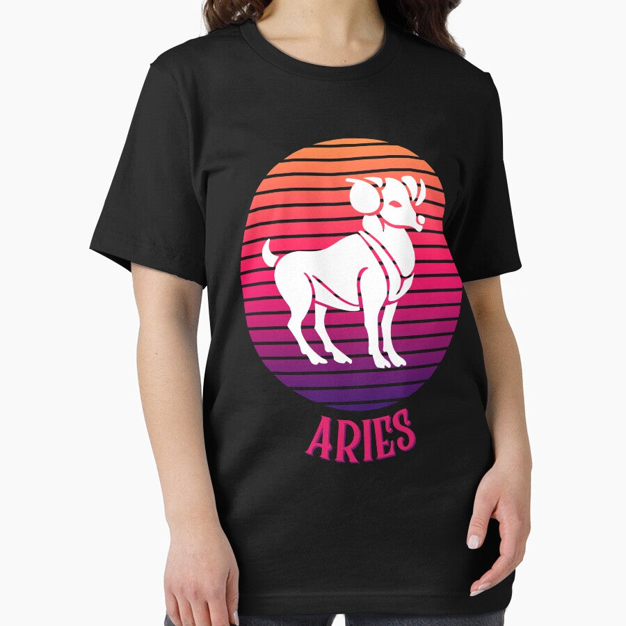 Aries Vintage Zodiac Astrological Sign Retro Rainbow T-Shirts, Hoodie, Sweatshirt