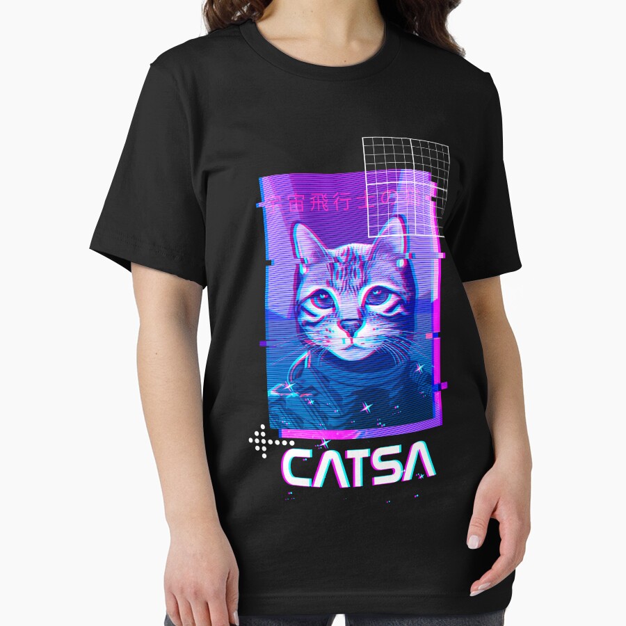 Vaporwave Cat 3 by TheSamuraiCat T-Shirts, Hoodie, Sweatshirt | BlankRebels.com (Image 2)