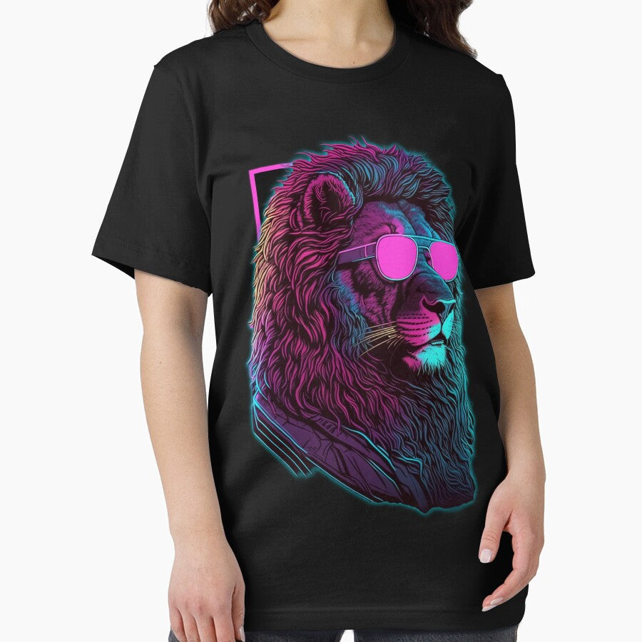 Vaporwave synthwave cool lion in sunglasses by RESToRAPTOR T-Shirts, Hoodie, Sweatshirt | BlankRebels.com (Image 2)