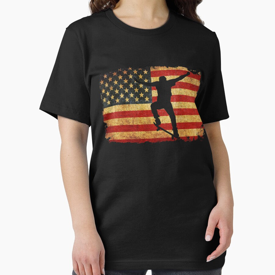 Vintage U.S Flag Skateboard shirt- T- Shirt by Daily Grind 19 Hoodie, Sweatshirt | BlankRebels.com (Image 2)