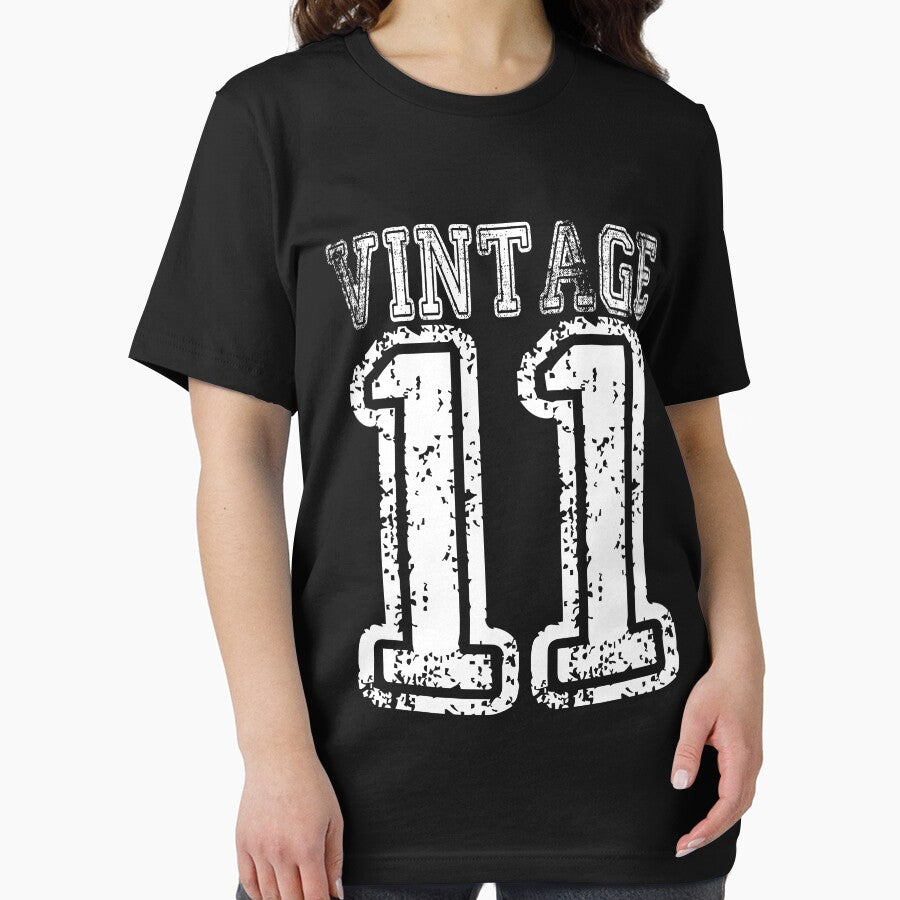 Vintage 11 2011 T-shirt Birthday Gift Age Year Old Boy Girl Cute Funny Man Woman Jersey Style by arcadetoystore... (Image 2)