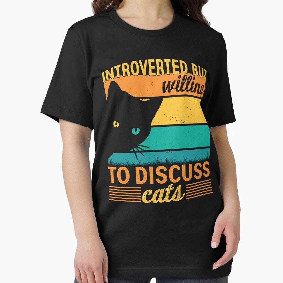 Introverted But Willing To Discuss Cats – Funny Cat Lover Design by GokuCreative T-Shirts, Hoodie, Sweatshirt (Image 2)