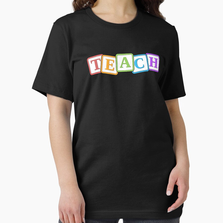Teach Kindergarten Teacher Gift Letter Blocks Kinder Team by 14thFloor T-Shirts, Hoodie, Sweatshirt (Image 2)