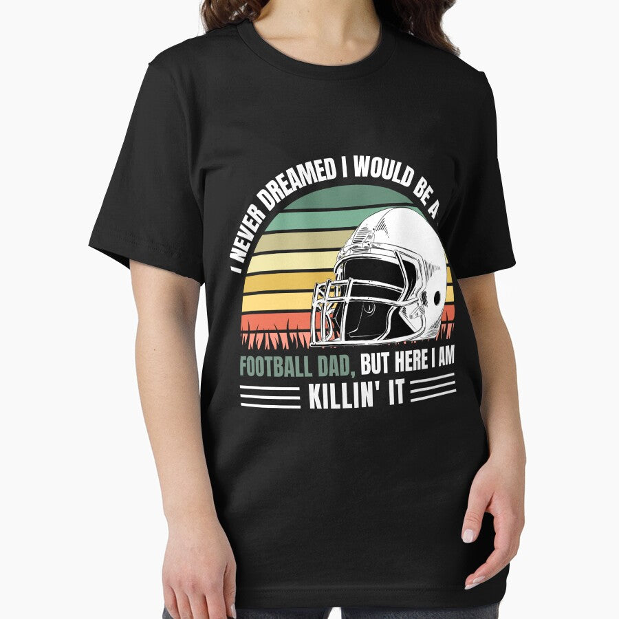Football Dad Killin It Football Father Gift by DadJokeDescript T-Shirts, Hoodie, Sweatshirt | BlankRebels.com (Image 2)
