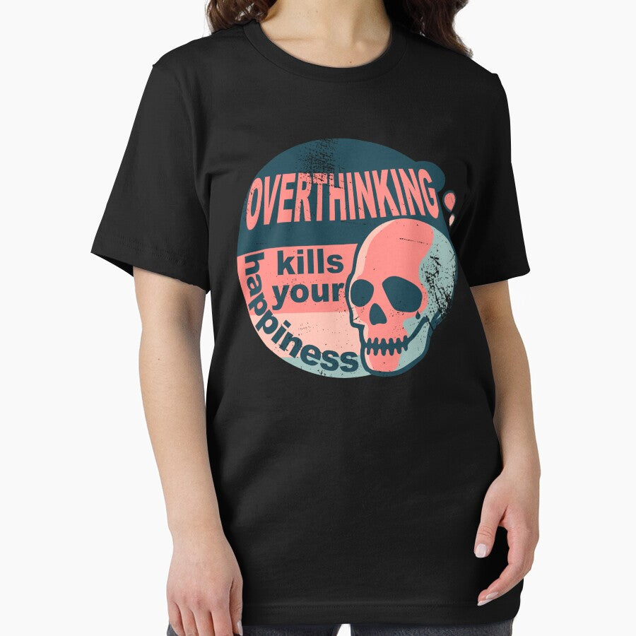 Overthinking kills your happiness worn vintage style by Skulls & Calaveras T-Shirts, Hoodie, Sweatshirt (Image 2)