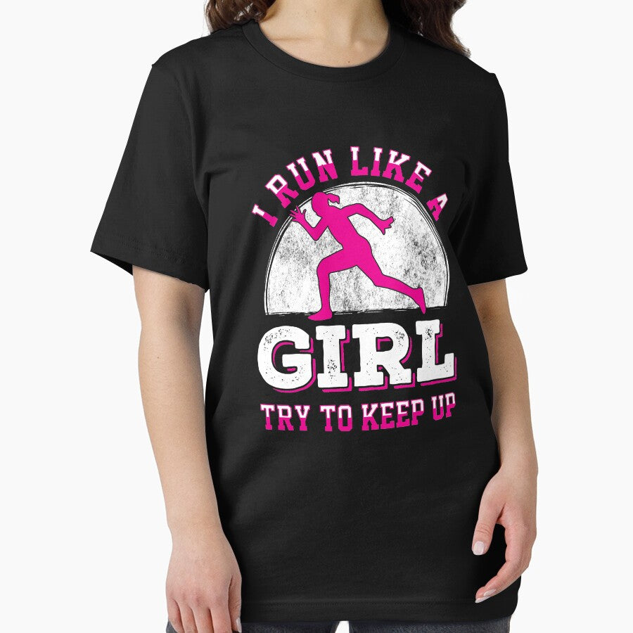 I run like a girl try to keep up - funny runner by Captain Mood T-Shirts, Hoodie, Sweatshirt | BlankRebels.com (Image 2)