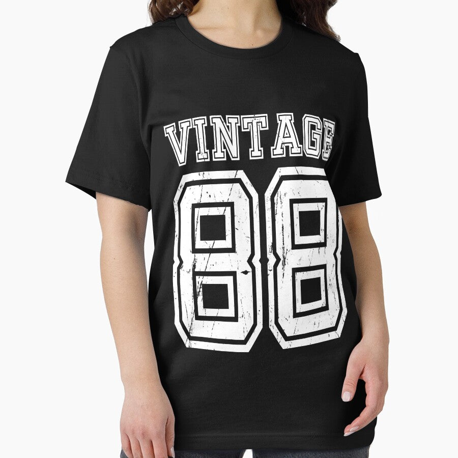 Vintage 88 2088 1988 40th Birthday T Shirt Gift Age Year Old Boy Girl Cute Funny Man Woman Jersey Style Tee... (Image 2)