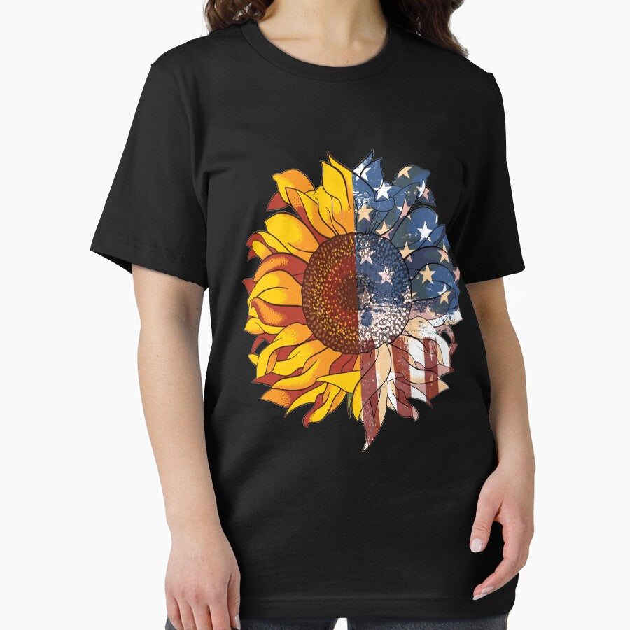 Womens Hippie Sunflower American Flag 4th Of July Shirts by TeeSaLim Hoodie, Sweatshirt | BlankRebels.com (Image 2)