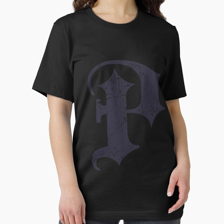 Dark Grunge Monogram Letter "P" Blackletter by SunnyStreet T-Shirts, Hoodie, Sweatshirt | BlankRebels.com (Image 2)