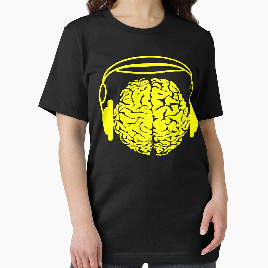 DJ Brain With Yellow Headpones by DementedFerret T-Shirts, Hoodie, Sweatshirt | BlankRebels.com (Image 2)