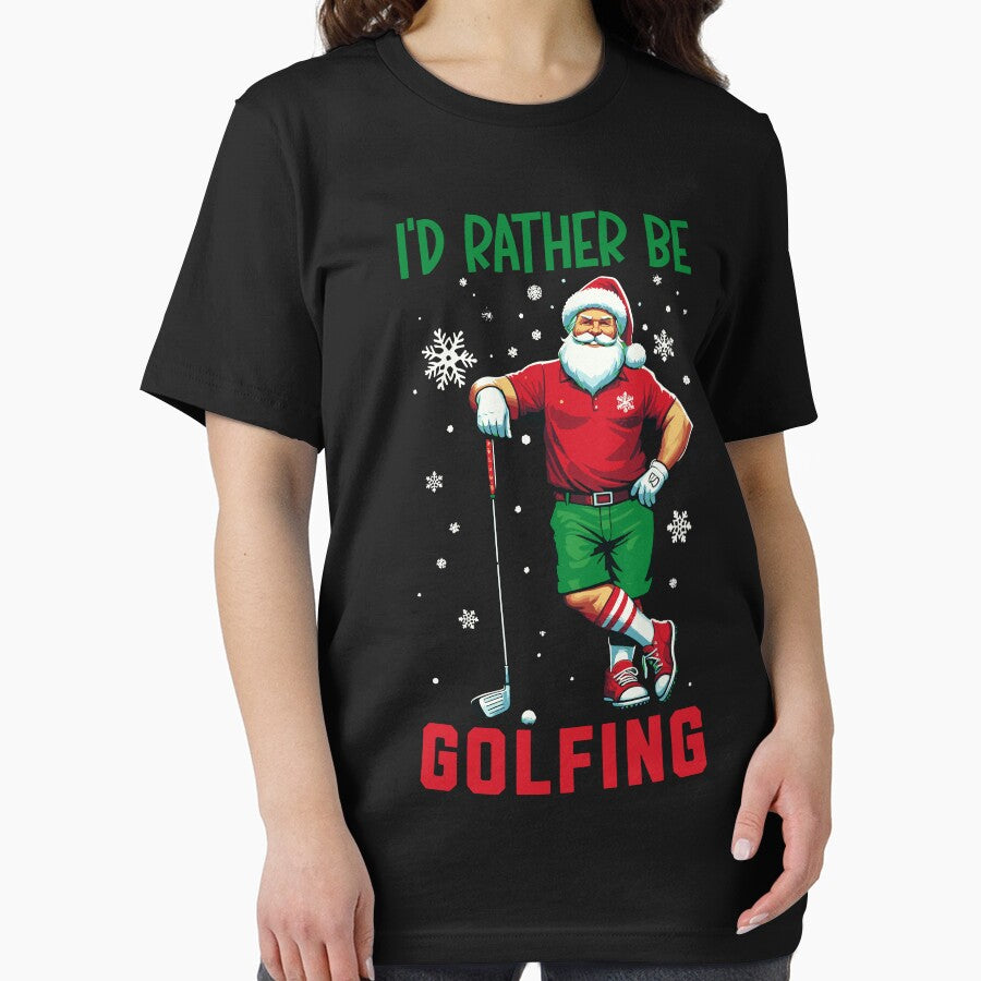 I'D Rather Be Golfing - Funny Santa Christmas Golf by Urban-Alien T-Shirts, Hoodie, Sweatshirt | BlankRebels.com (Image 2)