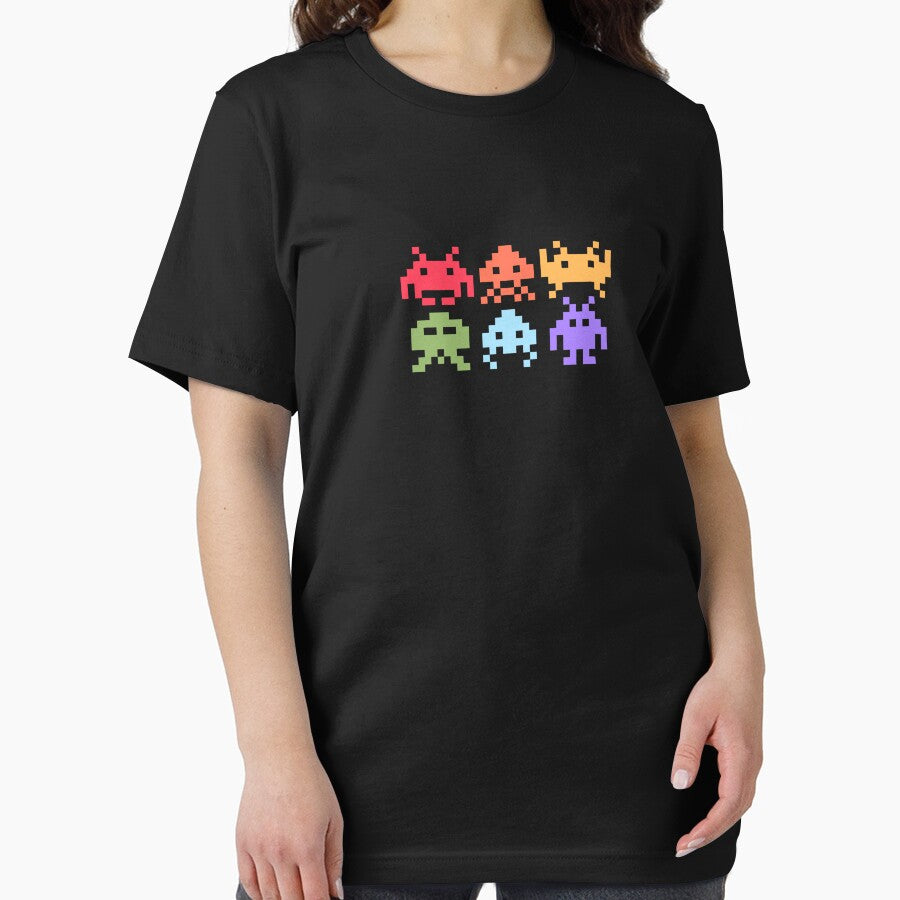 Space Invaders Pixel Art Rainbow Aliens by workshoptourist T-Shirts, Hoodie, Sweatshirt | BlankRebels.com (Image 2)