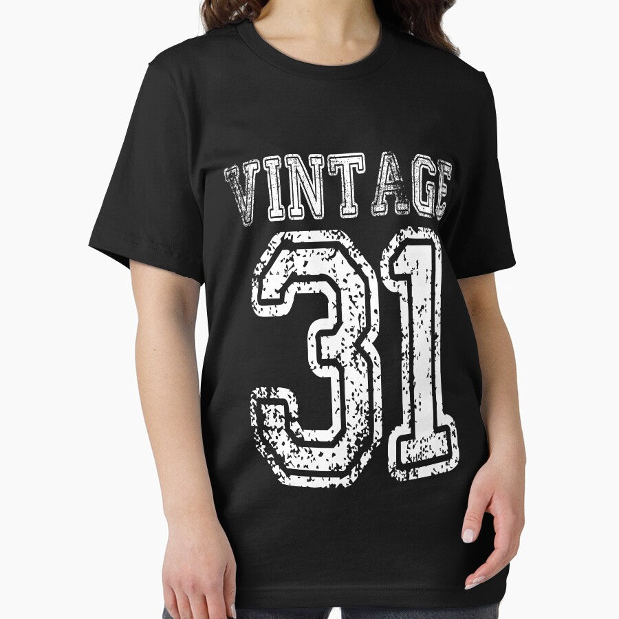 Vintage 31 2031 1931 T-shirt Birthday Gift Age Year Old Boy Girl Cute Funny Man Woman Jersey Style by... (Image 2)