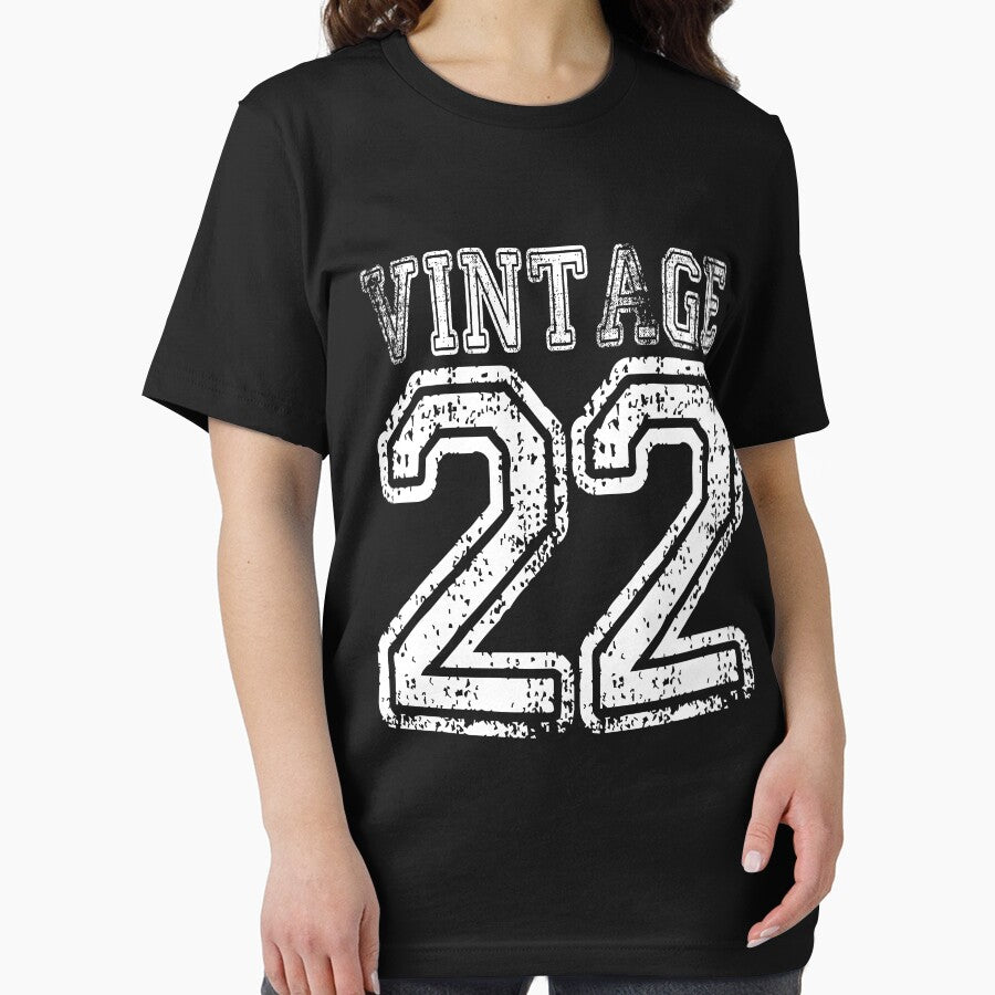 Vintage 22 2022 1922 T-shirt Birthday Gift Age Year Old Boy Girl Cute Funny Man Woman Jersey Style by... (Image 2)