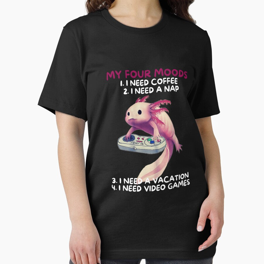 Men's Novelty Sarcastic Funny I Need Coffee I Need A Nap  I Need Vacation I need video games  Axolotls  Gaming... (Image 2)