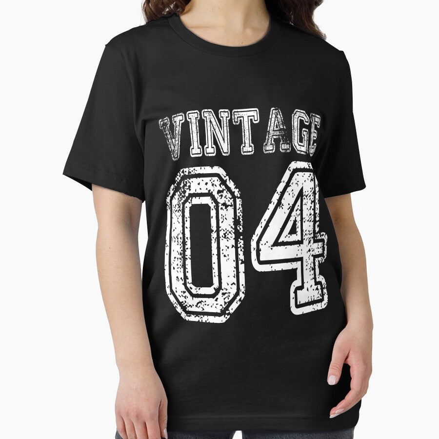 Vintage 04 2004 T-shirt Birthday Gift Age Year Old Boy Girl Cute Funny Man Woman Jersey Style by arcadetoystore... (Image 2)