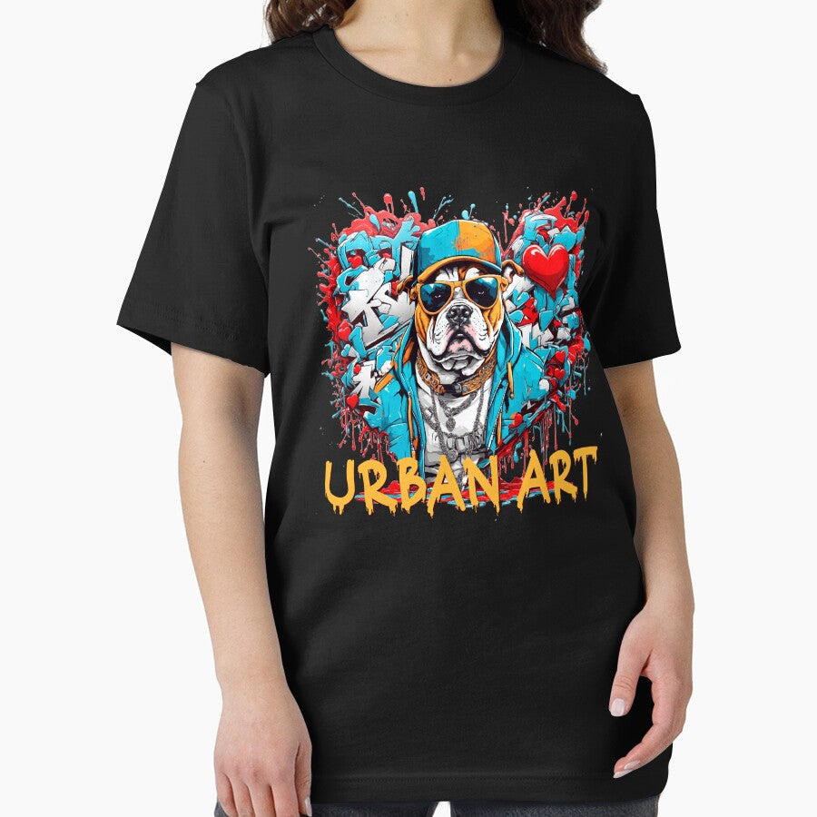 Urban heart graffiti with bulldog by PETS ABC