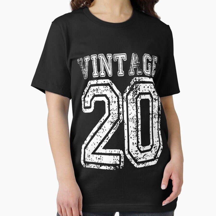 Vintage 20 2020 1920 T-shirt Birthday Gift Age Year Old Boy Girl Cute Funny Man Woman Jersey Style by arcadetoystore