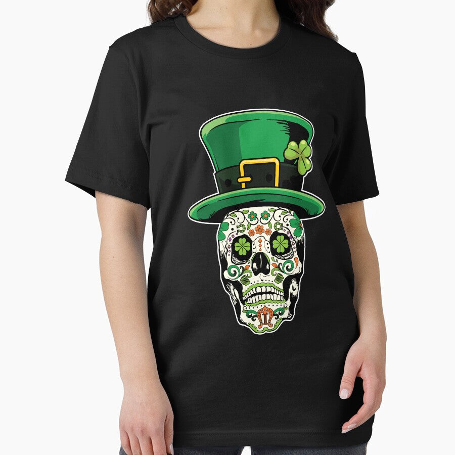 Sugar Skull St Patricks Day Lucky Sugar Skull Paddys Day by doggopupper T-Shirts, Hoodie, Sweatshirt (Image 2)